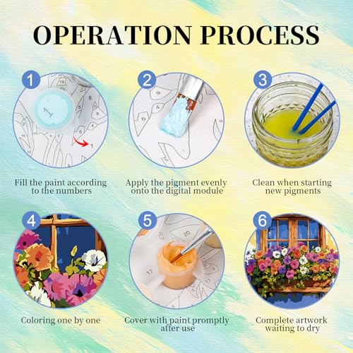 Paint by Numbers Kit for Adults, Flower Window DIY Painting Kit, 16x20 Inch - color: CYOP1P10