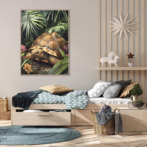 Turtles DIY Diamond Painting Kits for Adults, Tortoise Diamond Gem Art Painting for Beginners, Wild Animals Diamond Picture with Full Round Drill Dots Craft Set Gift, 12x16 Inch - color: 25-37 Turtles