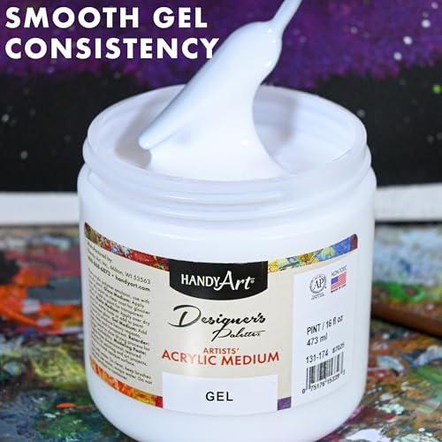 Handy Art Acrylic Gel Medium, 16 oz, Increase Viscosity, Transparent Finish - color: Gel Medium, size: 16 Fl Oz