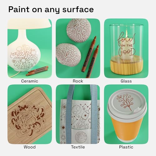 ARTISTRO Brown Acrylic Paint Markers - 0.7mm Extra Fine-Tip - Set of 2 | Paint Pens, Perfect for Crafting, Art Projects, & More - color: Brown, style: Extra Fine