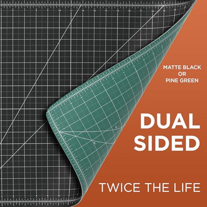 ALVIN GBM Self-Healing Cutting Mat 8.5 x 12 inch | Double-Sided Green/Black | 5-Layer Gridded Surface for Arts, Crafts and Sewing - Model GBM0812 - size: 12"L x 8.5"W