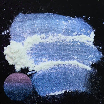 Matio Chameleon Mica Powder, 1.06oz/ 30g Galaxy White Chrome Powder | Pearlescent Effect Color Shift Pigment for Resin Craft, Soap Candle Dye, Nail Art,Bath Bomb, Paint, Slime Pigment - color: W-Galaxy