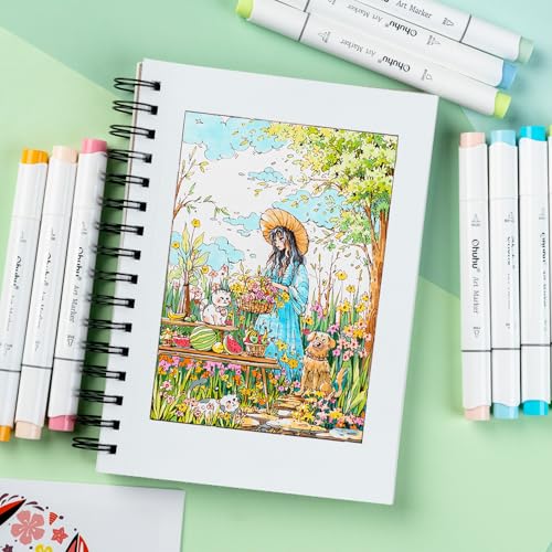 Ohuhu 5.5"x8.5" Double-Sided Bleedproof Marker Pad Art Sketchbook 60 Sheets - size: 5.5" x 8.5"