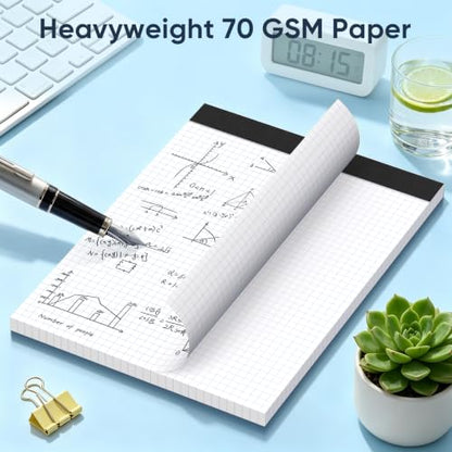 12 Pack Graph Paper 8.5 X 11, 4x4 Quad Grid Paper, 50 Sheets/Pad | Graph Paper Notebook, 4x4 Grid Ruled Paper with Blue Lines, , Drafting Paper, Quad Ruled Paper for Math, Notes & Design - color: White-Squared- 12 Pack(50 Sheets)