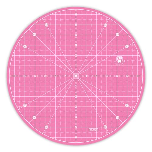 13"x13" Round Rotating Cutting Mat, Self Healing Mat with 360-Degree Rotation & Anti-Slip Base, Sewing Board Cutting Mat Perfect for Fabric Quilting Leather Hobby Project, Pink - color: Pink, size: 13"L x 13"W