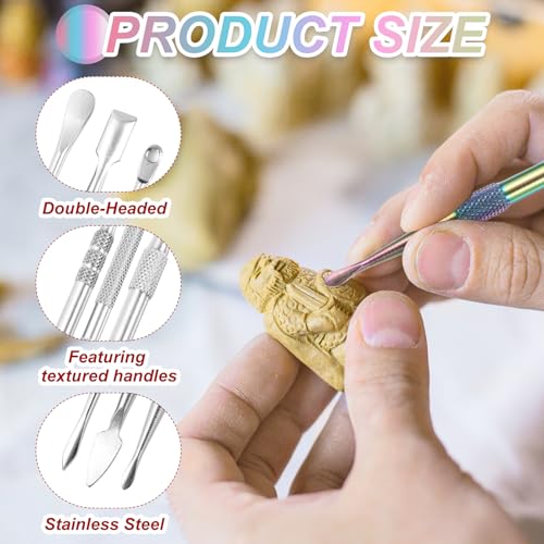 MECCANIXITY 3 Pcs Wax Carving Tools Stainless Steel Wax Carving Sculpting Tools for Modeling Shaping, Silver Tone - color: Silver Tone