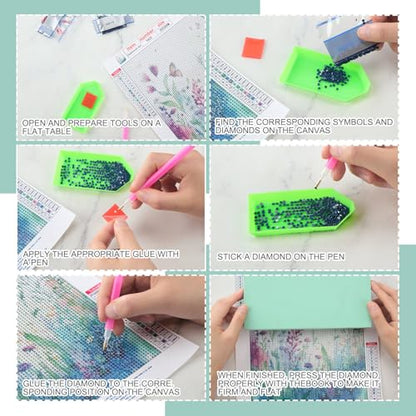 Yeaqee 4 Pcs Wild Flower Diamond Art Kits for Adult Beginners Flower DIY Painting Aesthetic Wall Art Crafts Aesthetic Room Decor Cute Painting Pictures 5d Craft Wall Decor for Home 10 x 11.8'' - style: Wild Flower