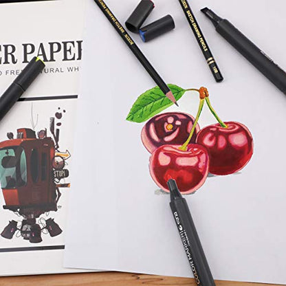 BOXUN Premium 50 Sheets Sketch Marker Paper Pad, Bleedproof Artist Drawing Paper, 8.27 x 11.69 Inch
