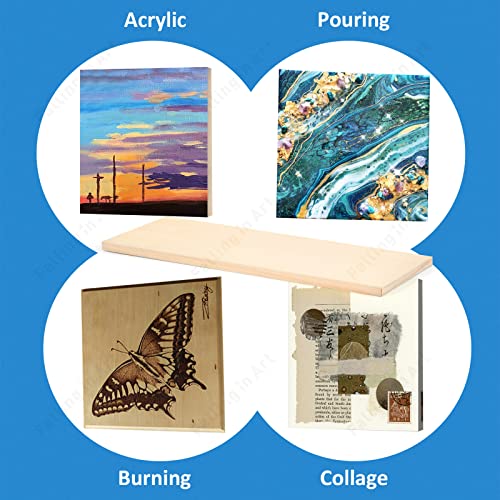 Falling in Art 2 Pack 12x36 Unfinished Birch Wood Panels Kit for Painting | Studio 1’’ Deep Wood Canvas, Cradle Boards for Acrylic Pouring, Art, Crafts, Epoxy Resin, Laser Engraving Cutting - size: 12'' x 36''