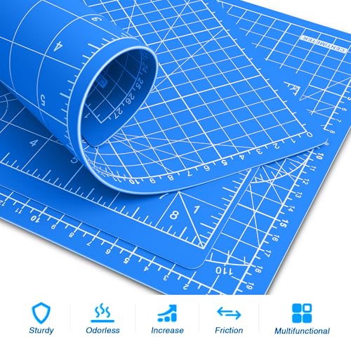 DIYSELF 8in×6in Cutting Mat, Self Healing Cutting Mat, A5 Craft Mat | A5 Cutting Mats for Sewing Hobby Fabric Project, 5-Ply Craft Cutting Board Double Sided, Craft Mat, Quilting Cutting Mats - color: Blue, size: 8"L x 6"W