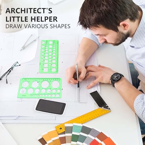 SenseYo 3 Pack Plastic Circle Template Stencil Round Measuring Geometric Circle Oval Stencil Ruler Drafting Drawing Tools Set Architecture Supplies for Office Building Formwork Studying Designing - size: 3 pcs