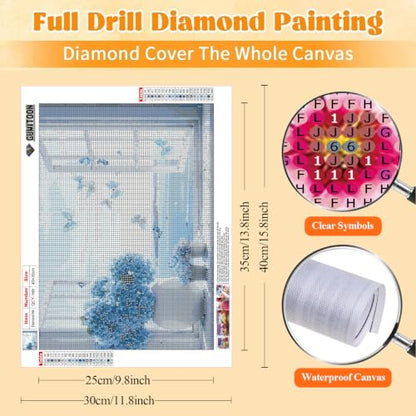 GUMITOON Diamond Art Kits for Adults-Pink Bow Full Drill Diamond Dots Paintings for Beginners, Round 5D Paint with Diamonds Pictures Gem Art Painting Kits DIY Crafts Kits 12"x16" QCY-149 - color: QCY-169