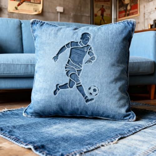 TIAMECH A4 Reusable Football Sports Stencil for Painting | Playing Soccer Layering Template, DIY Wall Art, Wood Furniture, Scrapbook & Crafts (8.3x11.7inch) - style: Football Sports