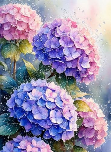 Diamond Art Kits for Adults,Hydrangea Diamond Painting Kits 12 x 16in | Diamond Painting Kit - Sparkling Full Drill Design Perfect for Home Decor, Holiday Gifting, And Relaxing Crafting 12x16inch - color: DP03808
