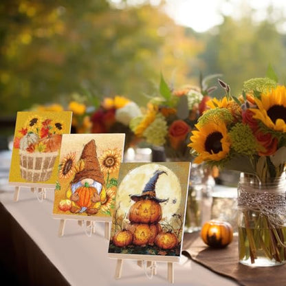 Sherr 24 Pcs Pre Drawn Canvas for Adult, Autumn Halloween, 8 x 10 Inch - size: 8 x 10 Inch, style: Autumn Halloween