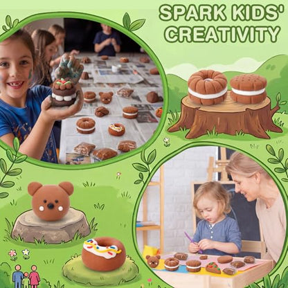 VioraWhite 100 Pcs Air Dry Clay Bulk Modeling Clay for Kids Lightweight Foam Modeling Clays DIY Molding Clays for Kids Adults Crafts Gifts School Project Supplies (Brown) - color: Brown