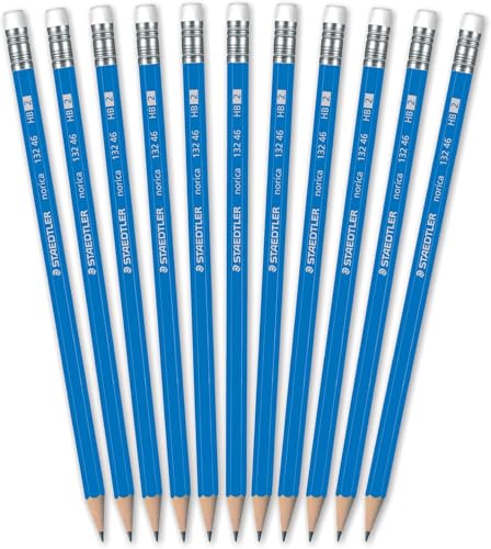 STAEDTLER Norica #2 HB Pencils Class Pack: 144 Pre-Sharpened Pencils + 12 Erasers, Bulk School Supplies Set, Break-Resistant Lead, Latex- & PVC-Free, For Writing, Testing, Drawing & Sketching - size: 1 Count (Pack of 156)