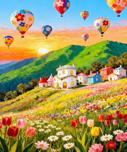 ZRIZQ Paint by Numbers Kit for Adults Beginners Mountain,Landscape DIY Painting Set,Relaxing Creative Craft Activity,16x20 Inch - color: 16"X20"Rolled Canvas-Landscape 18