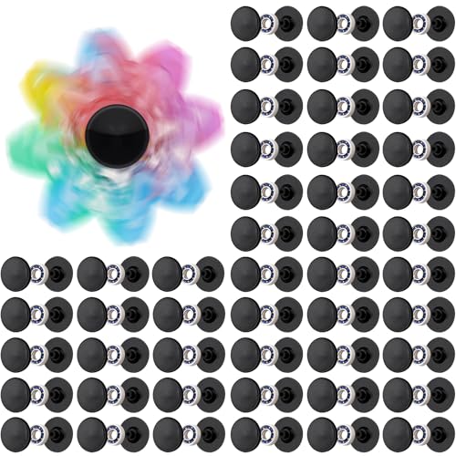 NiArt Fidget Spinner Bearings with Caps 48 Pack, Chrome Steel DIY Set - size: ONLY 48 BLACK Cap Bearings