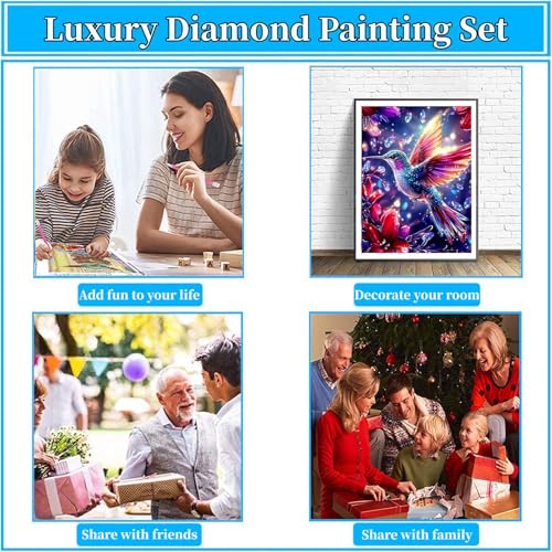 Arttoplus Hummingbird Diamond Art Kits for Adults Beginner 12x16 inch - color: G9359-US