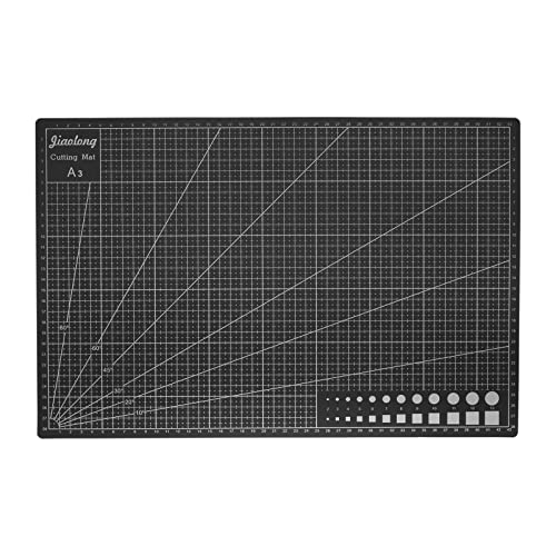 HARFINGTON A3 Self-Healing Cutting Mat 18"x12" Double-Sided Craft Cutting Board for DIY Art Work Sewing Cutting, Black - color: Black, size: 18"L x 12"W