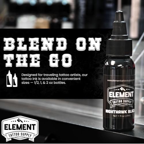 Element Tattoo Supply Nighthawk Black Tattoo Ink for Skin, 2oz - size: 2oz