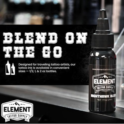 Element Tattoo Supply Nighthawk Black Tattoo Ink for Skin, 2oz - size: 2oz