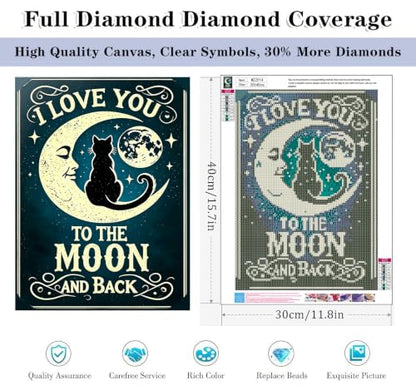 HHMATITS Cat Diamond Art Kits for Adults 12x16In - color: Cat-2
