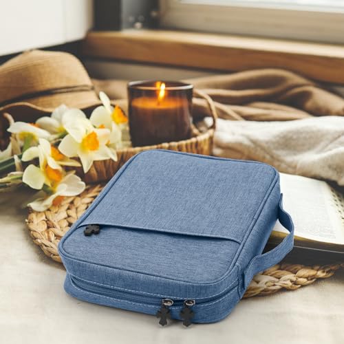 Bible Cover Bag With For Women Men Scripture Study Carrying Book Cover - color: Dark blue