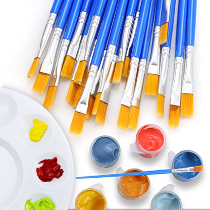 AROIC 180pcs Flat Paint Brushes Set, Small Brushes Bulk Nylon Hair - color: Blue, size: 180 Flat