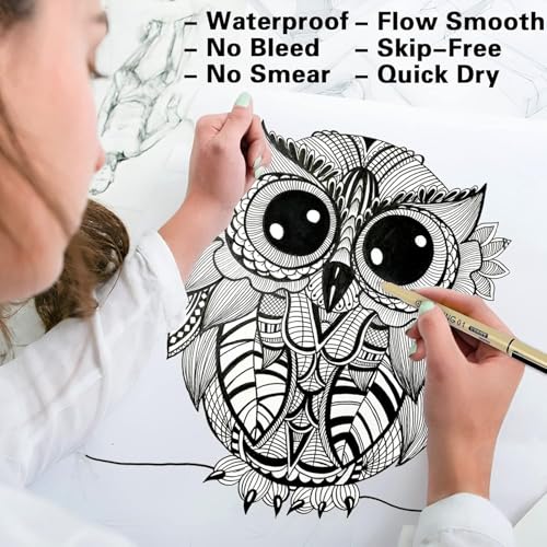 Fineliner Drawing Art Pen Writing Pens Inking Markers Liner Smooth Micro Line Tip Fine Line Ink Set Study Supplies, 6pcs Black Pens