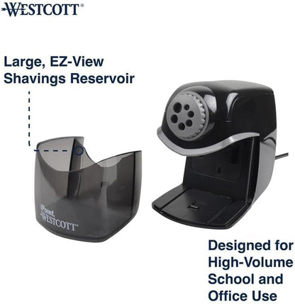 Westcott iPoint Heavy Duty Electric Pencil Sharpener for Home, School, and Office - size: Pack of 1, style: iPoint
