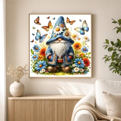 WULINHUAFA Diamond Painting Kits for Adults, Gnome Diamond Art 14x14 inch | Gnome 5D Full Round Drill Gem Art Painting Kits for Beginner, DIY Diamond Painting Gem Art and Craftsfor Home Wall Decor - color: DWARF