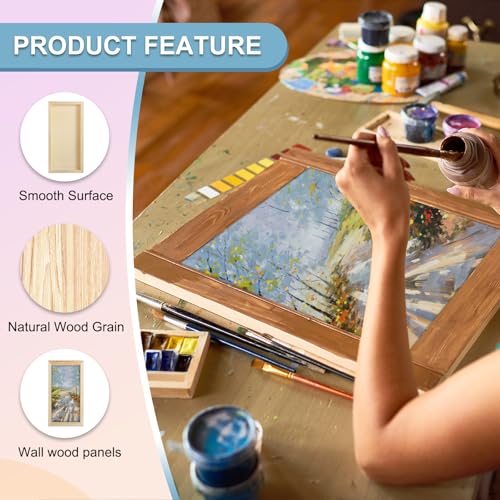 MECCANIXITY 6 Pack Wood Canvas Boards, 6x12 Inch Art Canvases Square Unfinished Wood Panel for Painting, Crafts, DIY Projects, Pouring Art - size: 6x12 Inch