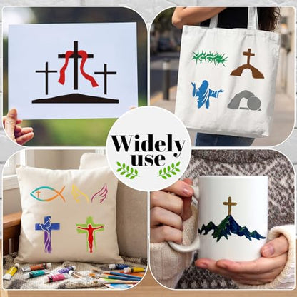 Fainne 100 Pcs 2 Inch Cross Stencils Small Stencils for Painting | Reusable Craft Stencils, DIY Scrapbook, Wood Wall Fabric Rock Chalkboard Sign Painting, Home Art Decor Projects - style: Easter Style