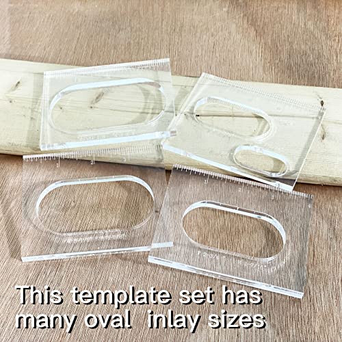 Pack of 4 Oval Inlay Template Set Router Templates for Woodworking Router Jig Templates Decorative Templates - style: 1/4 Thick Oval