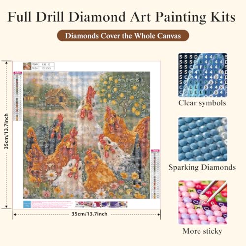 Chicken Diamond Painting Kits for Adults Beginners, 5D Diamond Art Kits - color: KM1162-1