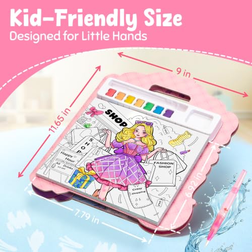 JoyCat Find & Color Paint with Water Coloring Books for Toddlers | Seek and Find Learning Activity, No Mess Princess Arts & Crafts Kids Toys Ages 3-5 & 4-8, Birthday Gifts for Boys & Girls - style: Fashion Princess