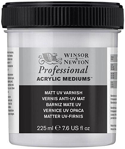 Winsor & Newton Professional Acrylic Medium, Matt UV Varnish, 225ml - color: Matt Uv Varnish, style: 225ml (7.6-oz)