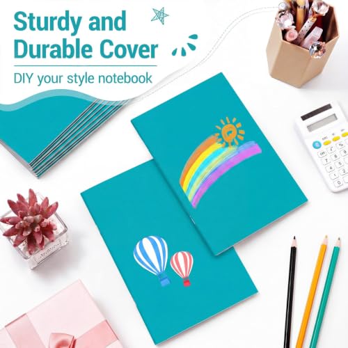 Mimorou 100 Pcs A5 Journals Notebooks Bulk,Cyan,Lined - color: Cyan, style: Lined