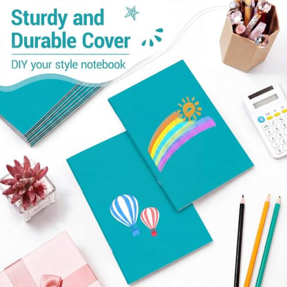 Mimorou 100 Pcs A5 Journals Notebooks Bulk,Cyan,Lined - color: Cyan, style: Lined