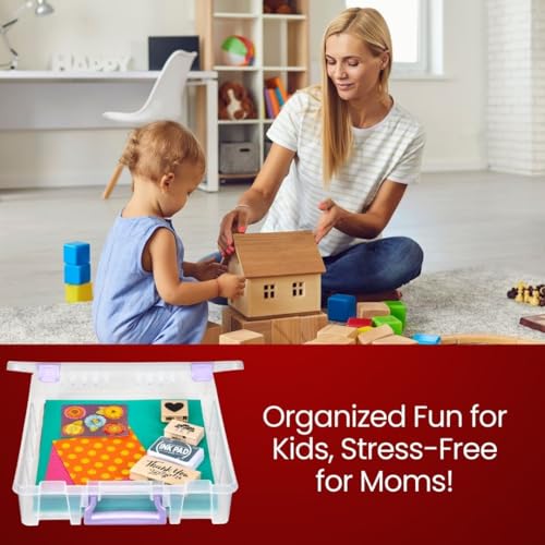 ArtBin Essentials 12 x 12 One-Compartment Craft Box, Clear | One Open Compartment, 15.25 x 14 x 3.5 Inches, Secure Latches, Stackable, Durable Polypropylene - color: Purple, size: 1 Pack