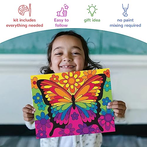 goldentime 3 Pack Kids Paint by Numbers Kit, Pre-Drawn Canvas Painting, Includes 8x10 inch Framed Canvas with 18 Acrylic Paints, 5 Brushes, Perfect Creative Gifts & Arts and Crafts for Kids - color: fantasy