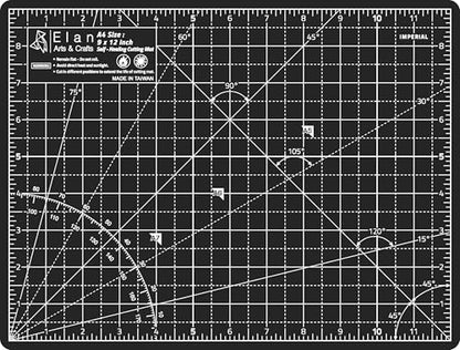 Elan Cutting Mat A4 Black & Taupe, Self Healing Cutting Mat 9x12 Inch, 5-Ply Craft Board Black, Hobby Board for Crafts 9x12 Inch - style: 12 x 9"
