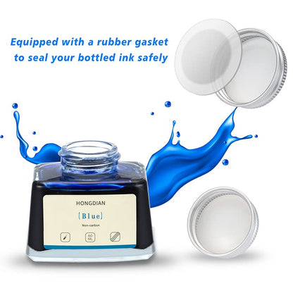 Asvine Hongdian Fountain Pen Bottled Ink Blue, 60ml Bottle Ink for Fountain Pen Non Carbon - color: Blue