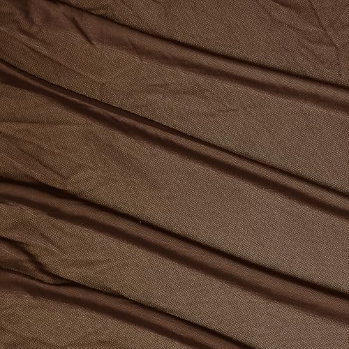 Manyshofu Brown Mesh Fabric by The Yard 4-Way Stretch, 60 Wide (1 Yard) - color: Brown, size: 1 Yard