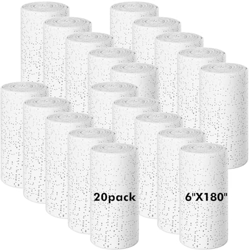 Nuogo 20 Pack Plaster Cloth Gauze Bandages Rolls Plaster Strips Bulk for Crafts Art Project Body Molds Mask Making Scenery Construction Sculptures Belly Cast Each Roll 5 Yards 6 x 180 Inch - size: 6 x 180 Inch