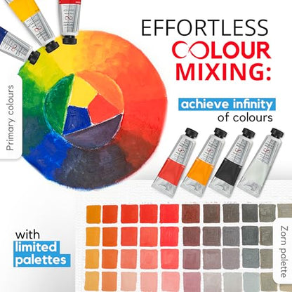ZenART Professional Oil Paint Set - Artist Grade Cadmium Red Hue - 2x50ml | Non-Toxic, Buttery Consistency, Rich Pigment, Lightfast Oil Paints for Primed Surface Canvas, Fine Art, Portraits & Landscape - color: Cadmium Red Hue