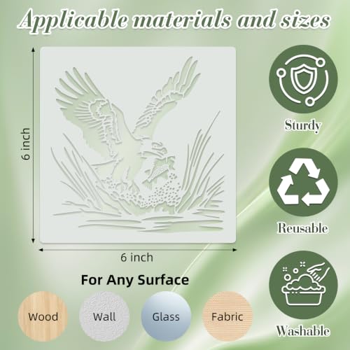 Eagle Stencils for Crafts Reusable 16Pcs Stencils(6X6 Inch) - color: Eagle 2