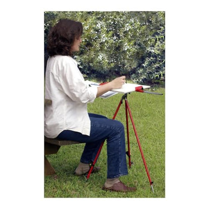 Creative Mark Napoli Art Easel for Adults - Heavy Duty Steel Easel for Vertical or Horizontal Painting - Fits Canvases up to 28" - Red Chromium Plated & Varnished Steel w/Carrying Case